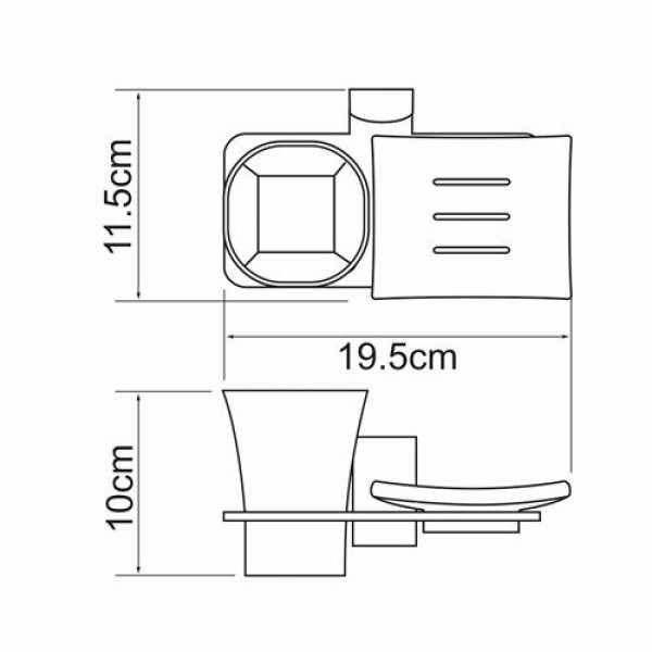 Держатель стакана и мыльницы WasserKraft Leine хром (K-5026)