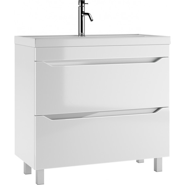 Тумба напольная Bazis 90 Ева с двумя ящиками В2 Айсберг Домино (DA5909T) Тумба напольная Bazis 90 Ева с двумя ящиками В2 Айсберг Домино (DA5909T)