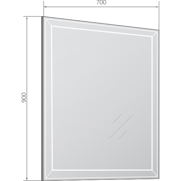 Зеркало Marka One Classic 2 700*30*900 белое (У52205)