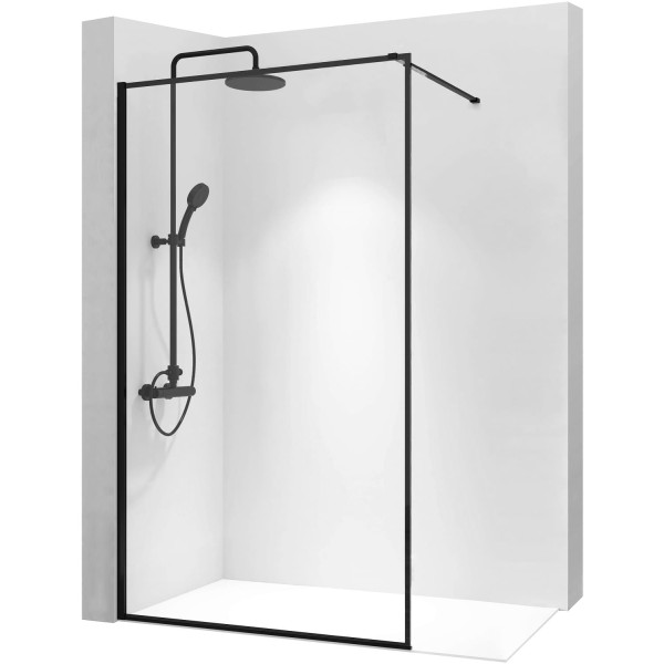 Душевое ограждение Rea Bler 120x195 стекло прозрачное, профиль чёрный матовый (REA-K7631) Душевое ограждение Rea Bler 120x195 стекло прозрачное, профиль чёрный матовый (REA-K7631)