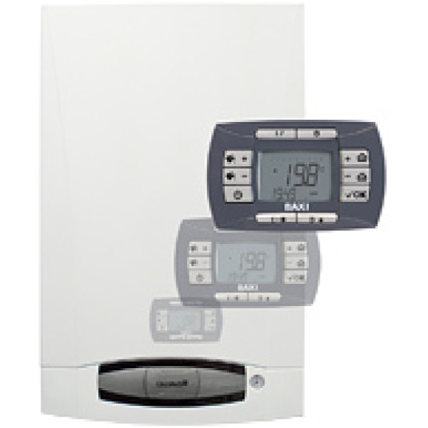 Котел газовый Baxi NUVOLA-3 COMFORT 240 i (24,4 кВт) настенный, двухконтурный, открытая камера сгорания (CSB45424358-)