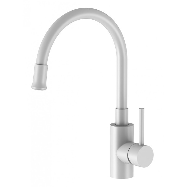 Смеситель для кухни Santek Риф с гибким изливом белый (WH5A44025B001)