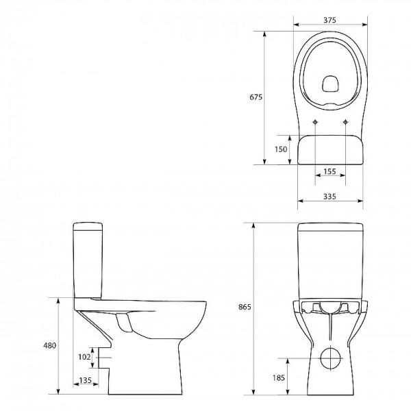 Унитаз-компакт Cersanit Etiuda Clean On 010 3/6 (P-KO-ETI010-3/6-COn)