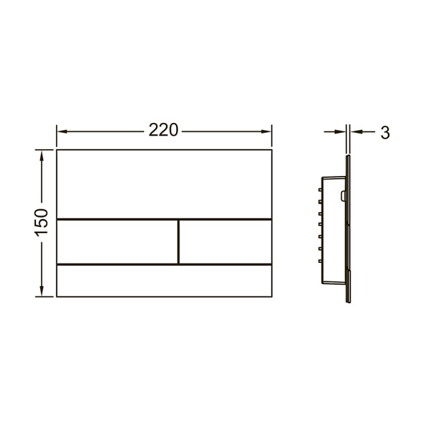 Клавиша смыва TECEsquare II металл PVD Brushed Gold Optic (с покрытием против отпечатков пальцев) (9240847)