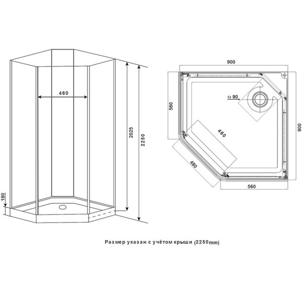 Душевая кабина Timo Ilma 709 90x90x222 стекло прозрачное, профиль хром (ILMA-709) Душевая кабина Timo Ilma 709 90x90x222 стекло прозрачное, профиль хром (ILMA-709)