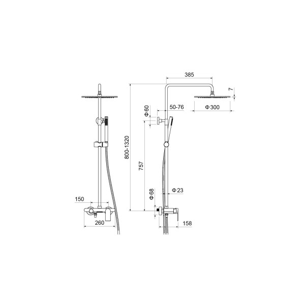 Душевая система Aquatek Лира черный матовый (AQ2440MB) Душевая система Aquatek Лира черный матовый (AQ2440MB)