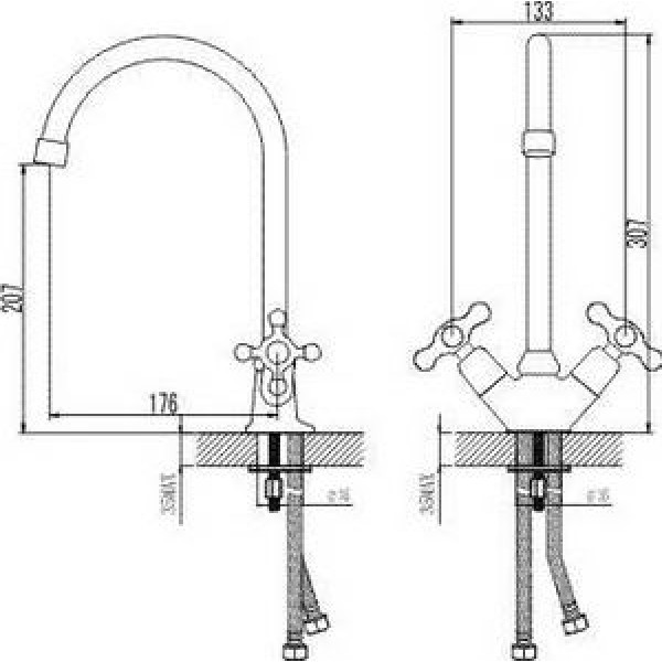 Смеситель для кухни Iddis Jeals (59000T4C+W04)