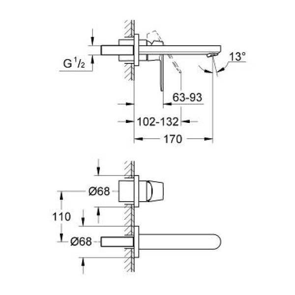 Смеситель для раковины Grohe Eurosmart Cosmopolitan (19381000)