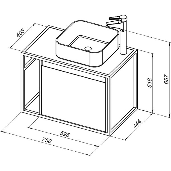 Тумба подвесная Aquanet Nova Lite Loft 75 R белый (00261649)