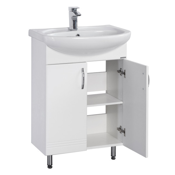 Тумба Онда 60 /131203S0011B0 умывальник Aquaton Грация с переливом белый 60 (1A1228K1ON010)