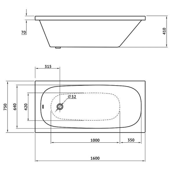 Ванна акриловая Berges Nelu 160x75 (50019) Ванна акриловая Berges Nelu 160x75 (50019)