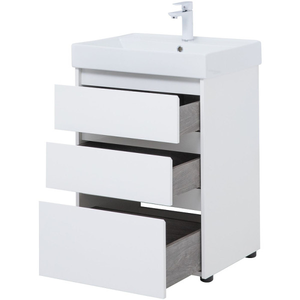 Тумба напольная Aquanet Nova Lite 60 белый глянец (3 ящика) (00302469)