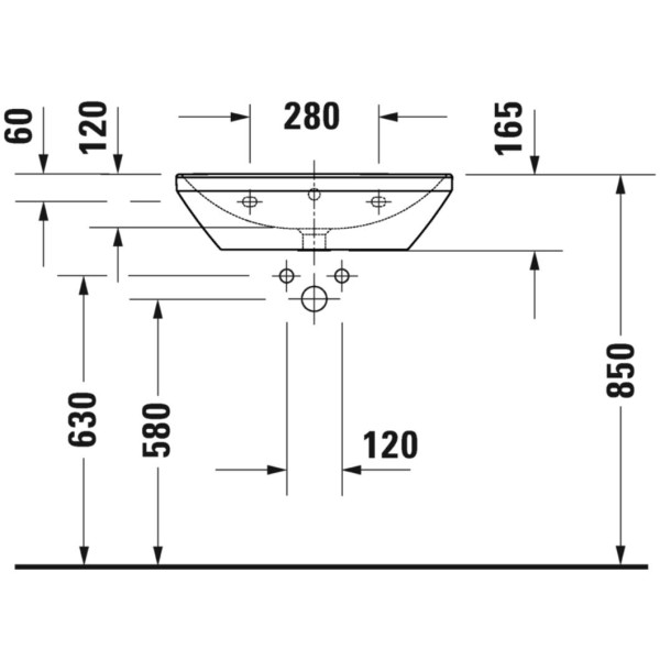 Раковина подвесная Duravit D-NEO 60*44 (2366600000)