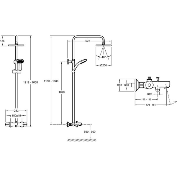 Душевая система Jacob Delafon July хром (E99741-CP)