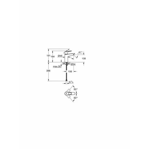 Смеситель для раковины Grohe Bau Loop (хром)