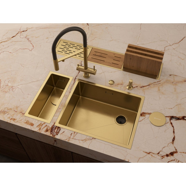 Мойки врезные Omoikiri Taki 54-U/IF-L-LG Side SF 54x44 cветлое золото (4997475)