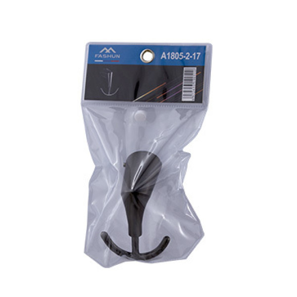 Крючок Fashun двойной L=70 мм H=90 мм PVD цинк. сплав + сталь графит (A1805-2-17) Крючок Fashun двойной L=70 мм H=90 мм PVD цинк. сплав + сталь графит (A1805-2-17)