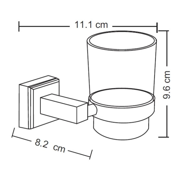 Стакан для зубных щеток Osgard Mosaic с держателем, хром (84002)