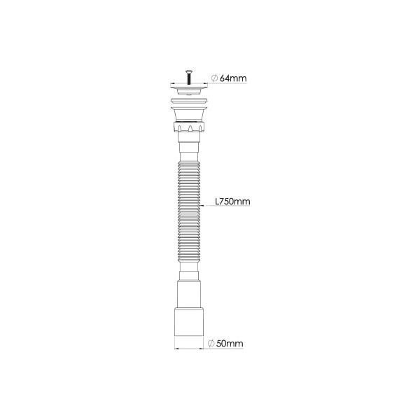 Сифон 32 мм. гофрированный с выпуском 1 1/4"(64 мм.)х40/50 Nova (750 мм.) (1262) Сифон 32 мм. гофрированный с выпуском 1 1/4"(64 мм.)х40/50 Nova (750 мм.) (1262)