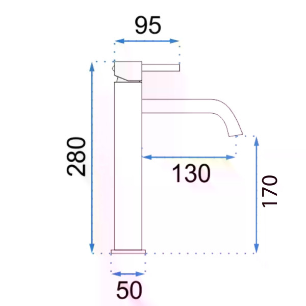Смеситель для раковины Rea Grip оружейная сталь (REA-B8779) Смеситель для раковины Rea Grip оружейная сталь (REA-B8779)