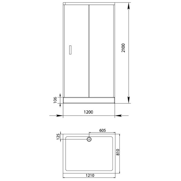 Душевой уголок Aquanet Alfa 120х80х210 стекло прозрачное (00168417)