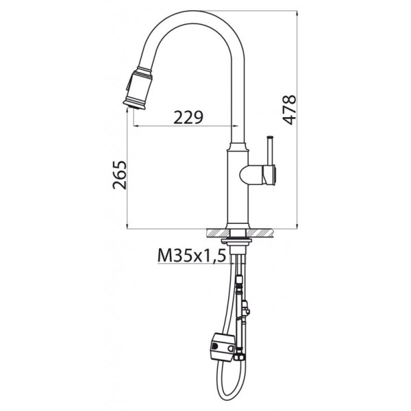 Смеситель для кухни Belbagno сатин (BB-LAM58-IN) Смеситель для кухни Belbagno сатин (BB-LAM58-IN)