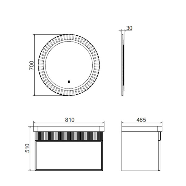 Тумба подвесная Comforty Турин 810x510x465 дуб белый матовый с раковиной (00-00009124)