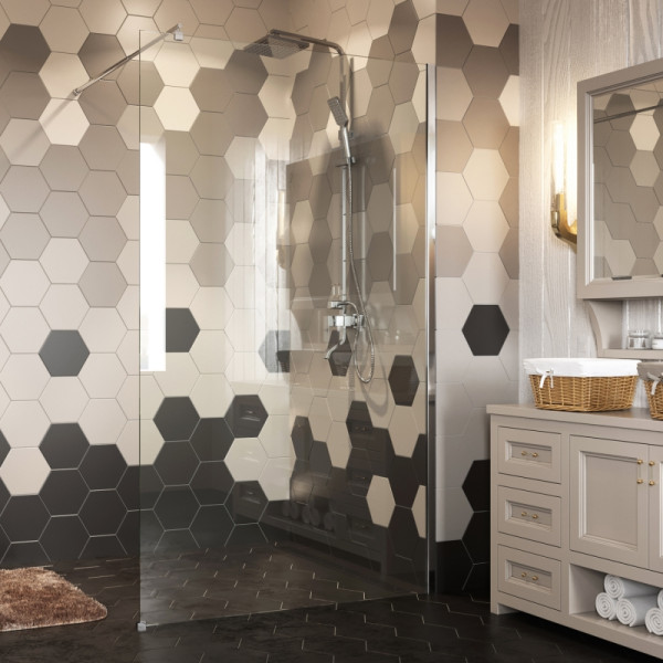 Душевая перегородка WasserKRAFT NEW Rossel 110х200 стекло прозрачное, профиль хром (28W46) Душевая перегородка WasserKRAFT NEW Rossel 110х200 стекло прозрачное, профиль хром (28W46)