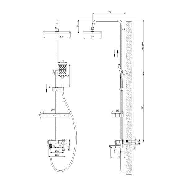 Душевая система Esko Istanbul хром (ST1425IT)