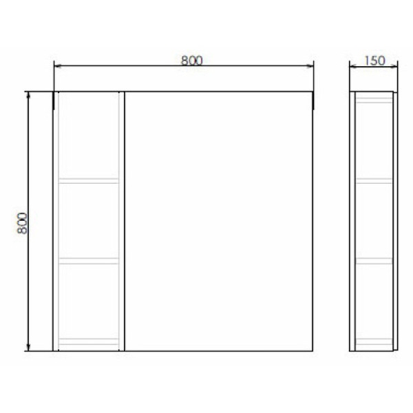 Шкаф зеркальный Comforty Осло 800x150x800 дуб светлый (00-00006508)