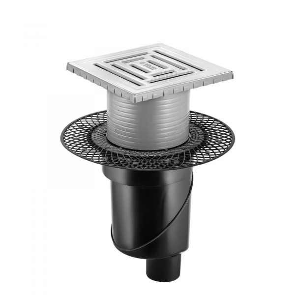 Трап Berges водосток Platz Uno 150х150, матовый хром, S-сифон D50/105 H50 вертикальный (090070) Трап Berges водосток Platz Uno 150х150, матовый хром, S-сифон D50/105 H50 вертикальный (090070)