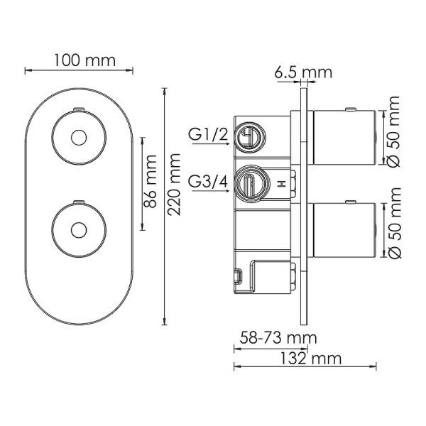 Душевая система WasserKRAFT хром (A16030 Thermo)