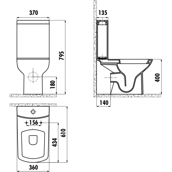 Унитаз напольный Creavit Lara (LR310-11CB00E-0000)