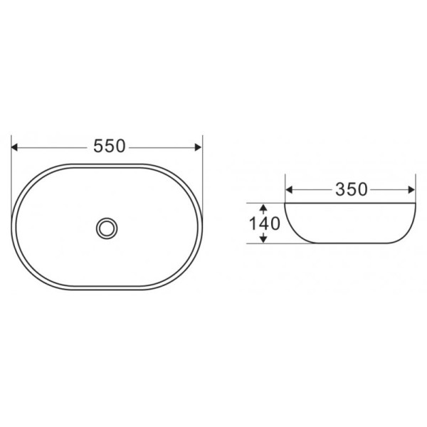 Раковина накладная BelBagno белая (BB1048)