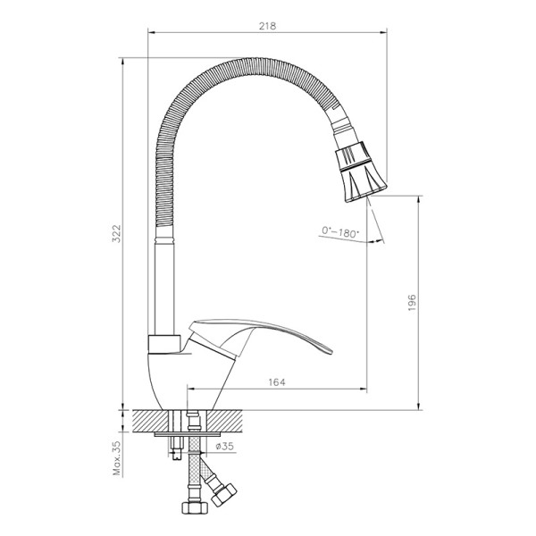 Смеситель для кухни Decoroom DR71 хром (DR71022)