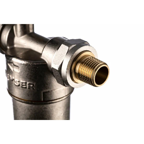 Фильтр с манометром самоочищающийся Гейзер-Бастион 122 1/2" (латунный корпус, со сгонами) (32672)