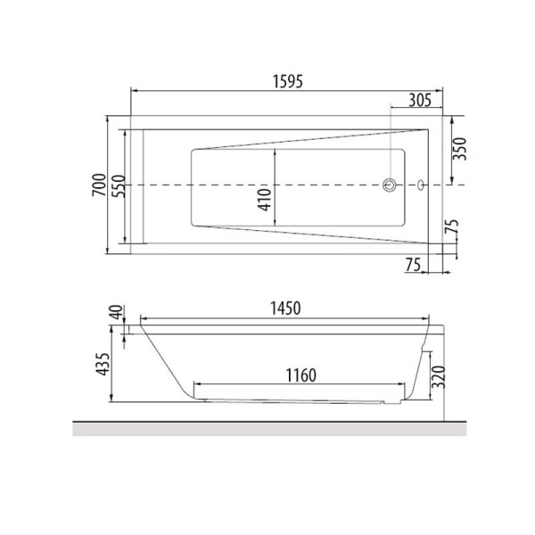 Ванна акриловая Excellent Wave 160x70 (WAEX.WAV16WH)