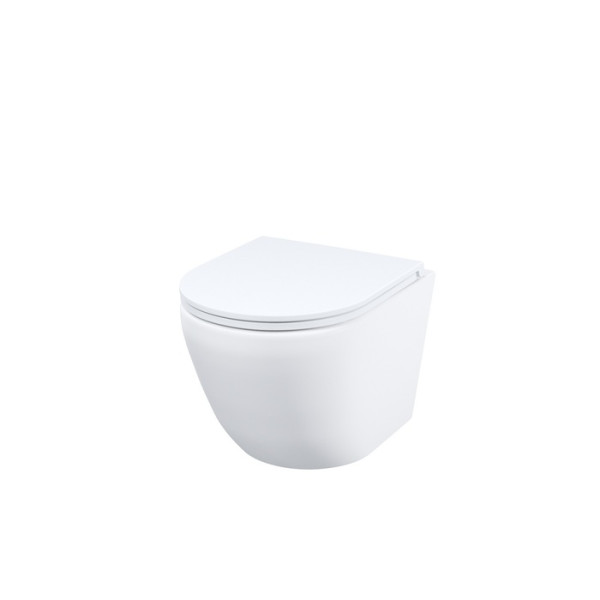 Унитаз подвесной Iddis Blanco Q безободковый с сиденьем soft-close белый (BLQNDSEI25)