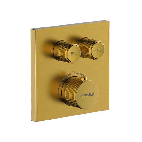 Смеситель для ванны и душа WasserKRAFT с термостатом золото матовое (5548 Thermo) Смеситель для ванны и душа WasserKRAFT с термостатом золото матовое (5548 Thermo)