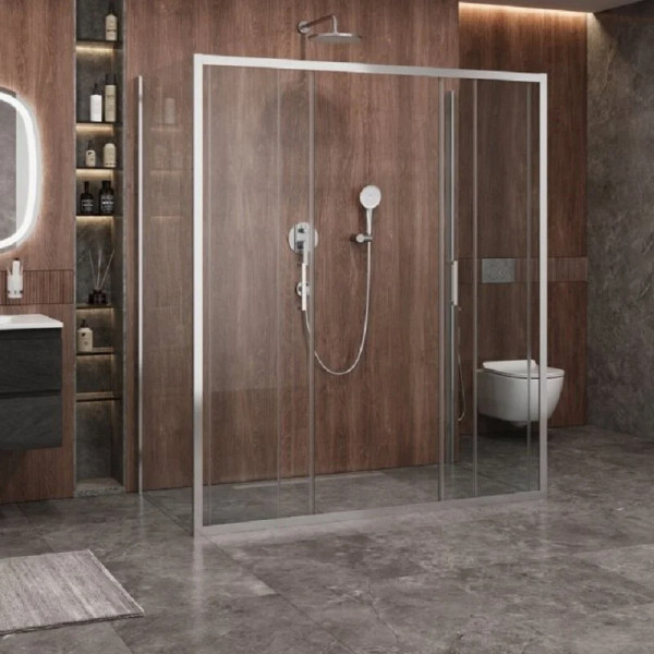 Душевой уголок Cezares Molveno 180x90x195 стекло прозрачное, профиль хром (MOLVENO-AH-2/2-180/90-C-Cr-IV)