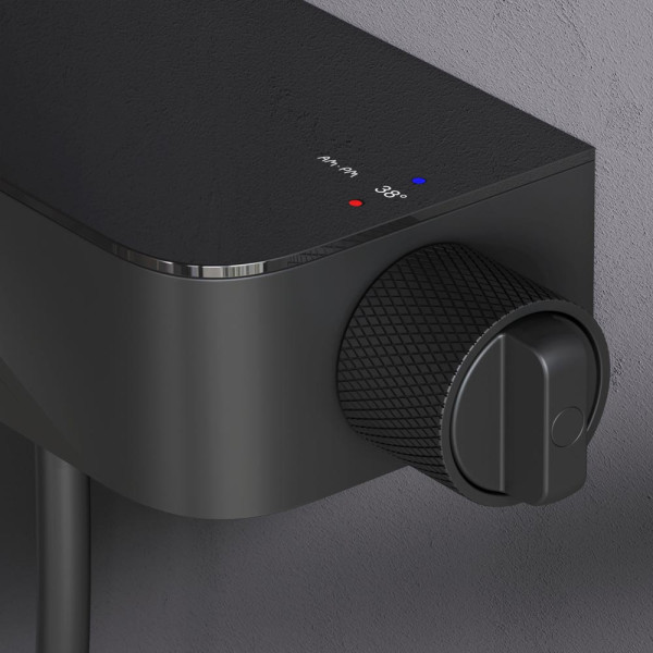 Душевая система AM.PM Func см-ль-полка д/ванны/душа с ТМС, душ.штанга, верхн. душ квадр., ручн.душ, черный (F078F322)