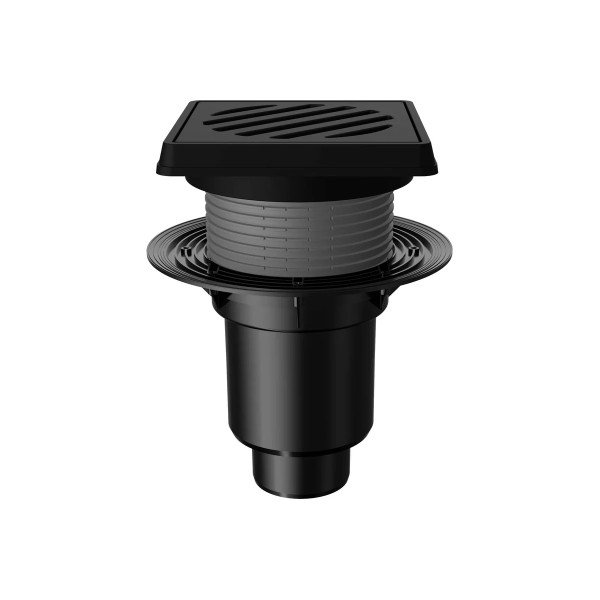 Трап регулируемый Fachmann T 616.0 PNsG 260x260 вертикальный выпуск DN 110/160 с корзинкой и незамерзающим гидрозатвором, без прижимного фланца, решет