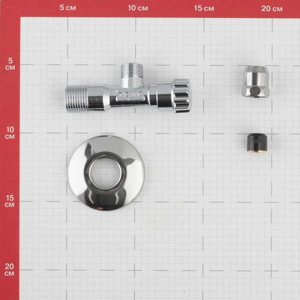 Кран угловой вентильный Tiemme 1/2"Н*10 (обжим) (2950016) Кран угловой вентильный Tiemme 1/2"Н*10 (обжим) (2950016)