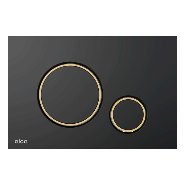 Клавиша смывная Alcaplast черная матовая/золото глянцевое (M778-5)