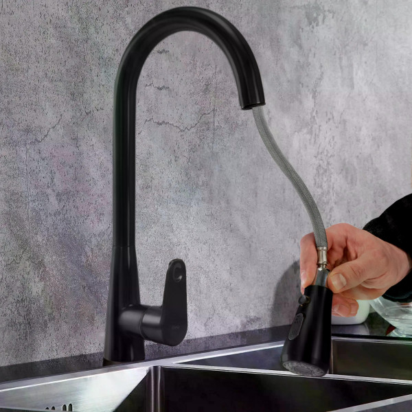 Смеситель для кухни Rea Mild черный матовый (REA-B4800) Смеситель для кухни Rea Mild черный матовый (REA-B4800)