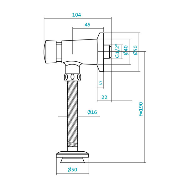 Кран для писсуара Santek нажимной (1WH302089)