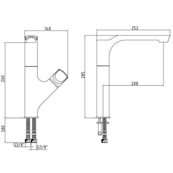 Смеситель для кухни E.C.A. Myra черный (104518063EX) Смеситель для кухни E.C.A. Myra черный (104518063EX)