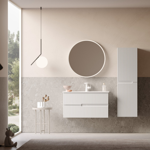 Тумба подвесная Orka Moonlight 910x510x510 с раковиной белый матовый (5001497)