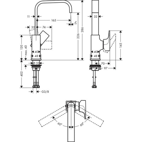 Смеситель для раковины Hansgrohe Metropol хром (32511000)