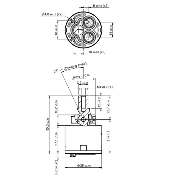 Картридж Lemark SEDAL Cold Start Termaclick Mirror 35 мм короткий (LM9151P-BL)